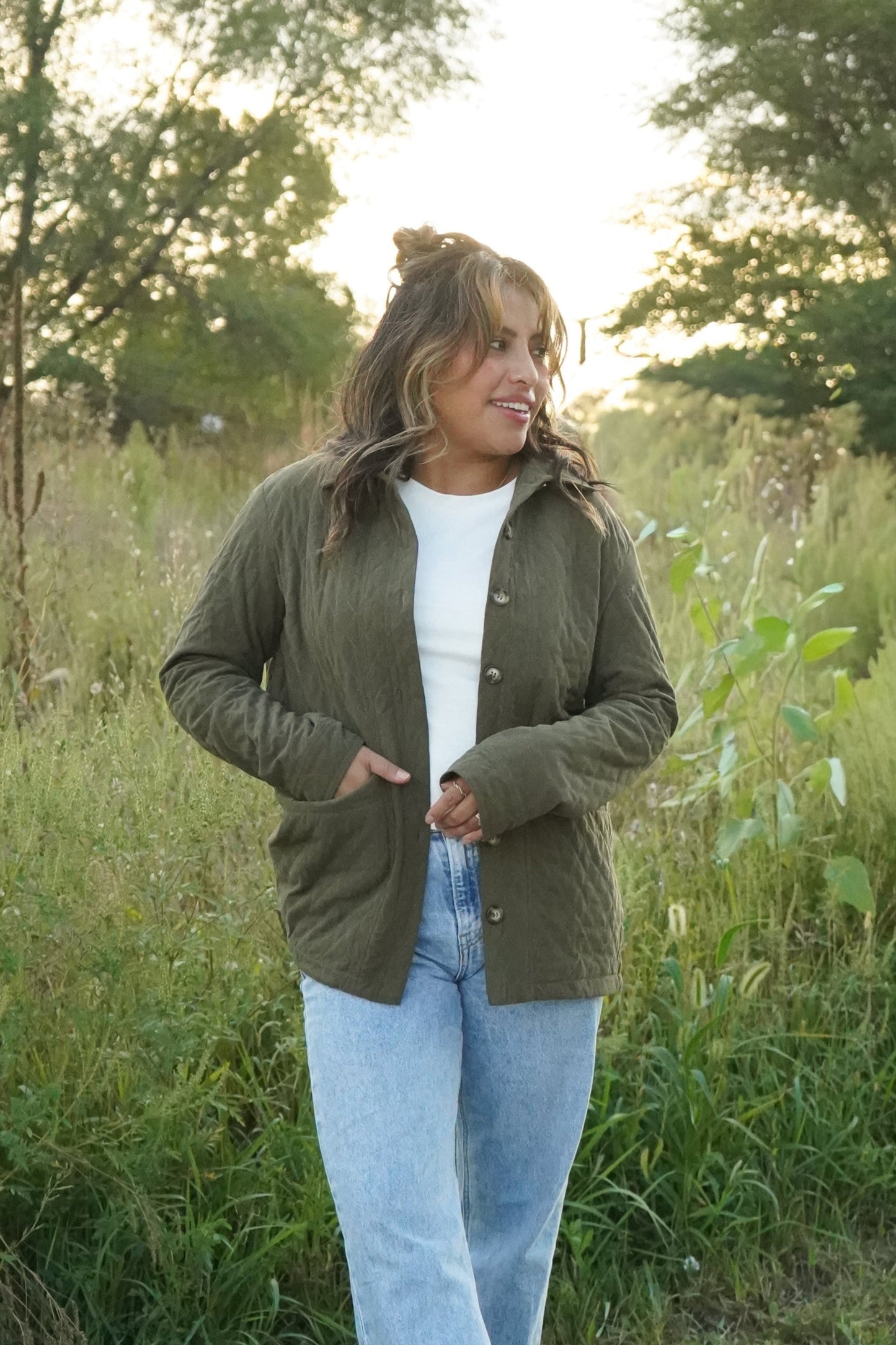 Leah Quilted Corduroy Jacket