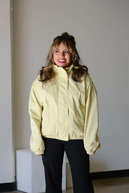 Lemon Polka-Dot Windbreaker