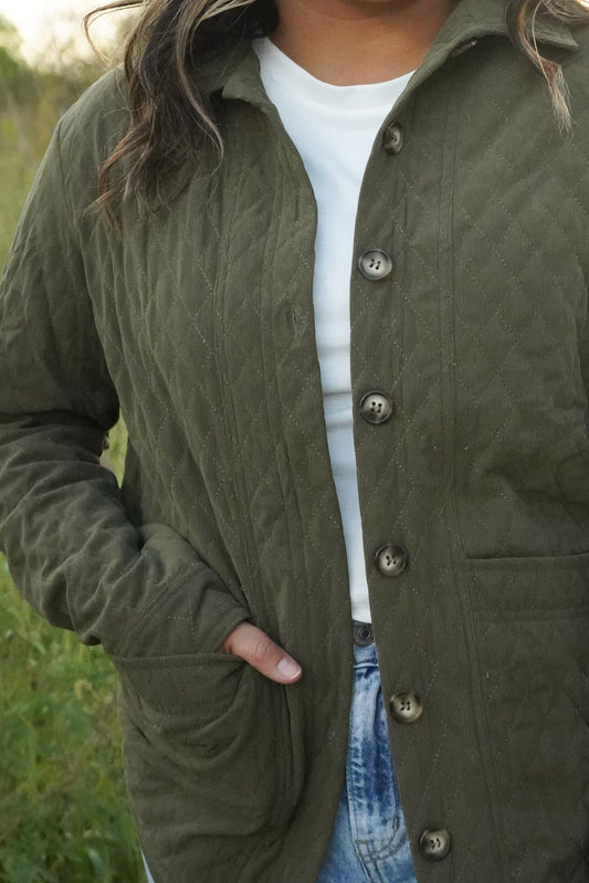 Leah Quilted Corduroy Jacket