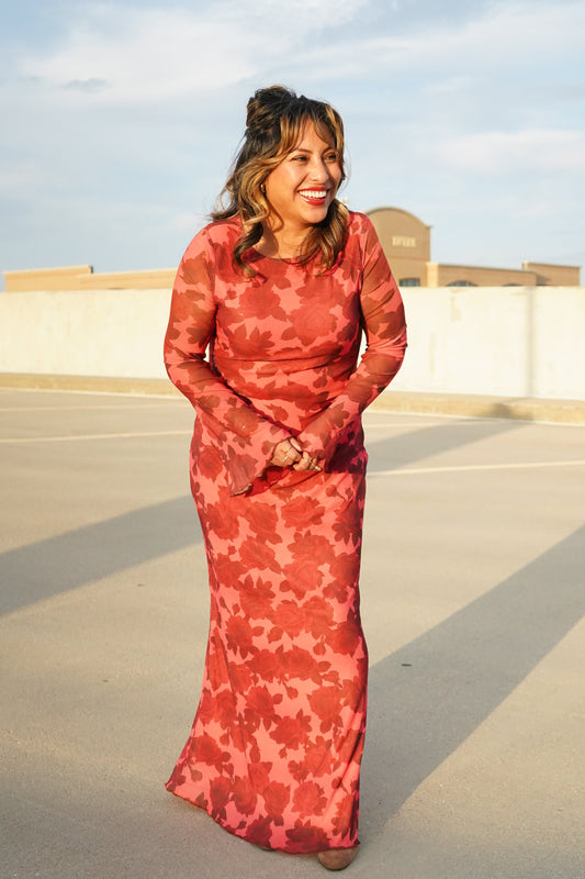 Holly Floral Bell Sleeve Maxi Dress