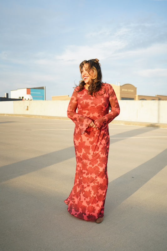 Holly Floral Bell Sleeve Maxi Dress