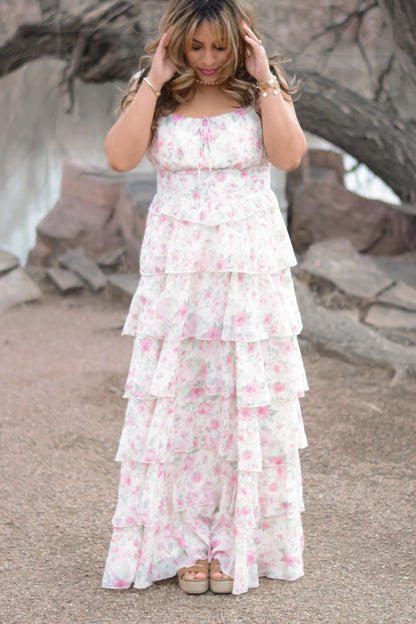 Pink Blooming Flowers Dress
