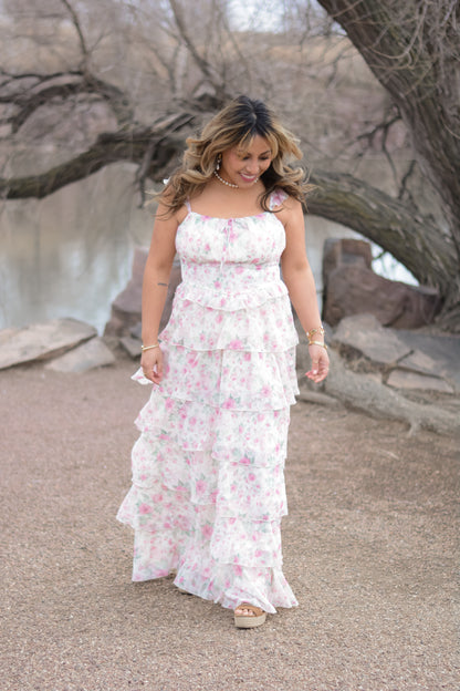 Pink Blooming Flowers Dress