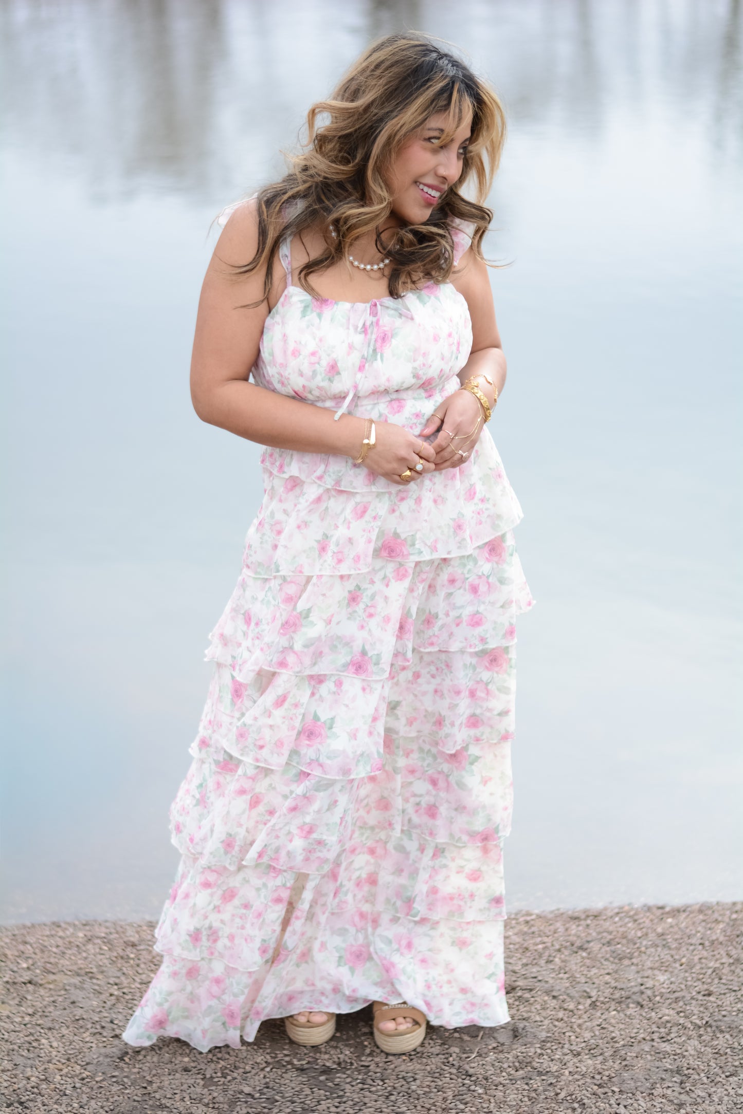 Pink Blooming Flowers Dress