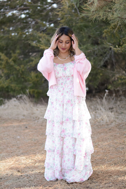 Pink Blooming Flowers Dress