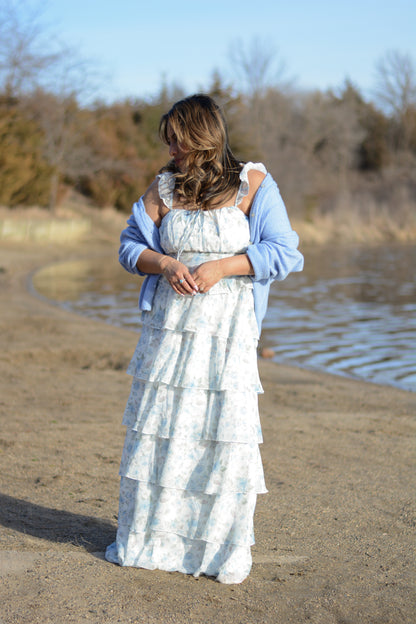Blue Blooming Flowers Dress