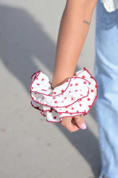 Red Polka Dot Scrunchie