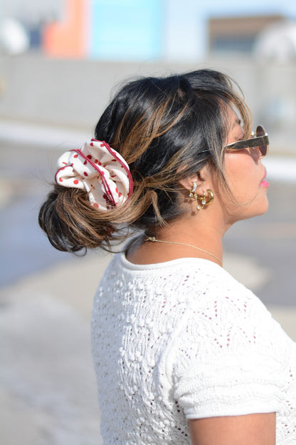 Red Polka Dot Scrunchie