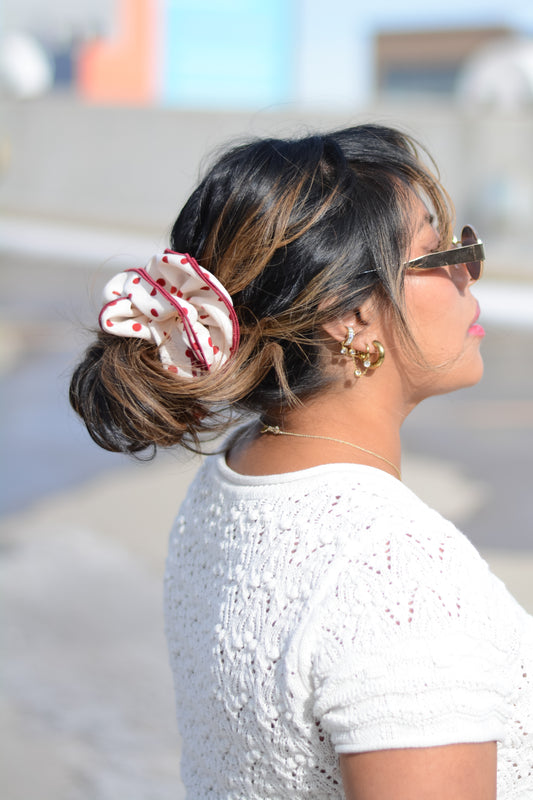 Red Polka Dot Scrunchie