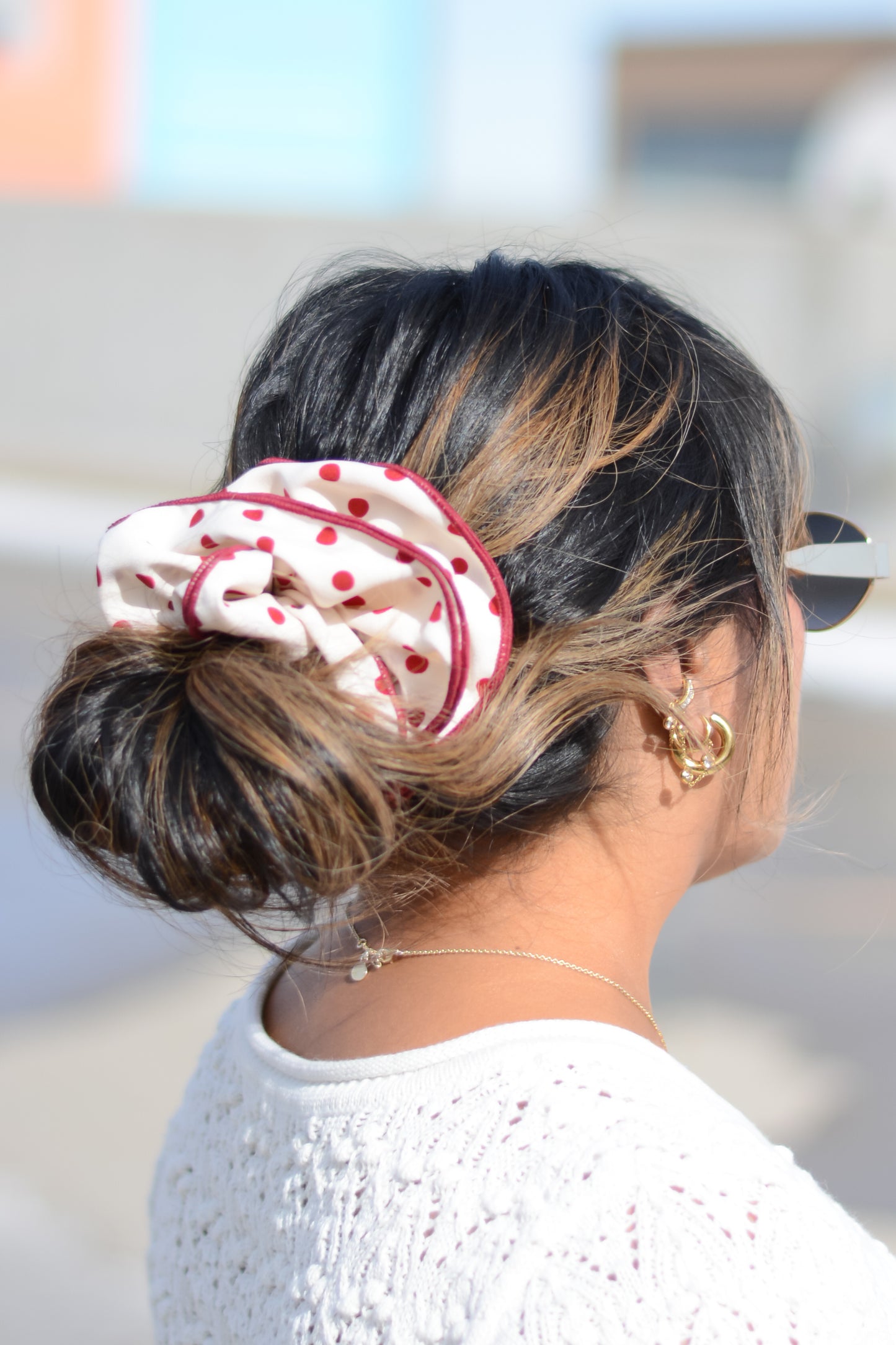 Red Polka Dot Scrunchie