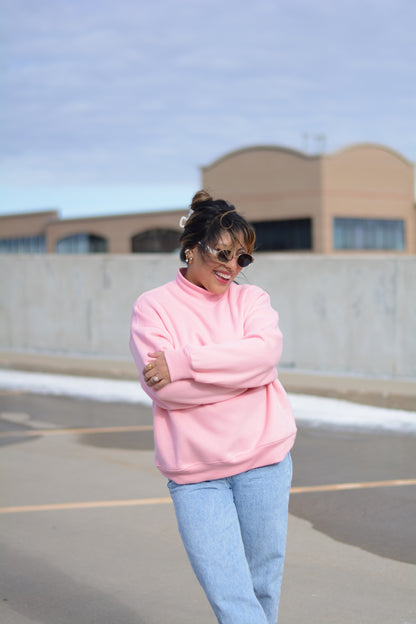 Pink Mock Neck